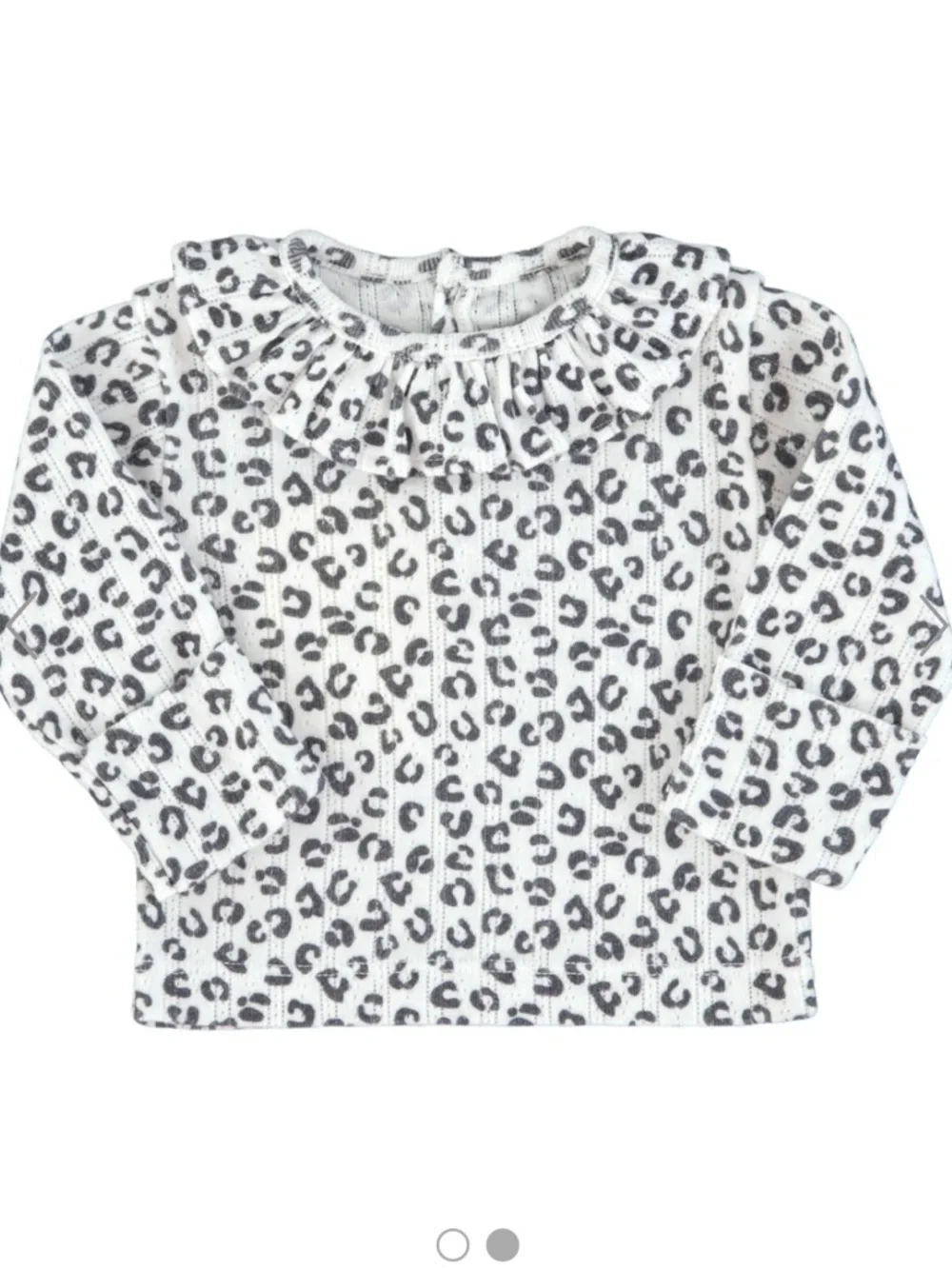 Piupiuchick Newborn Girls' Organic Ruffle Shirt/ Leggings Ecru Leopard Print